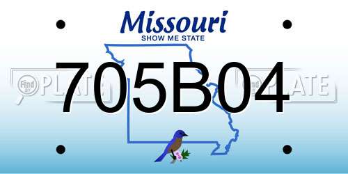 705B04 Missouri License Plate