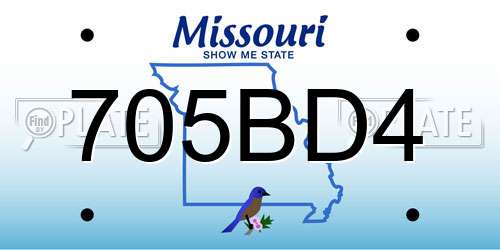 705BD4 Missouri License Plate