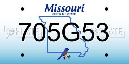705G53 Missouri License Plate