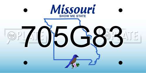 705G83 Missouri License Plate