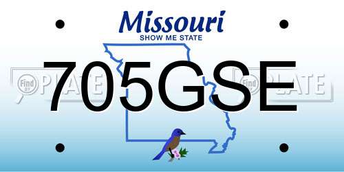 705GSE Missouri License Plate