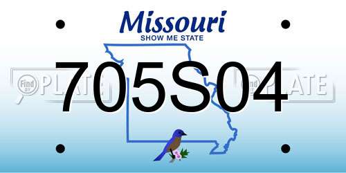 705S04 Missouri License Plate