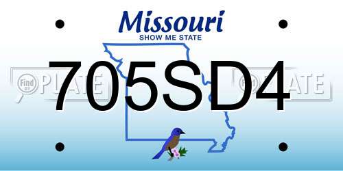 705SD4 Missouri License Plate
