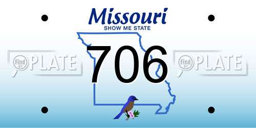 706 Missouri License Plate