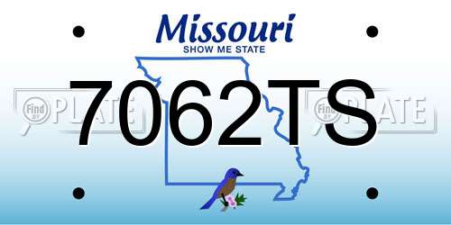 7062TS Missouri License Plate