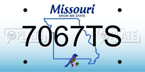 7067TS Missouri License Plate