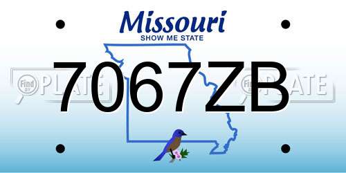 7067ZB Missouri License Plate