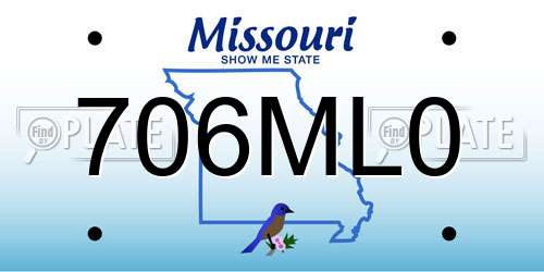 706ML0 Missouri License Plate