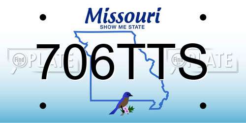 706TTS Missouri License Plate