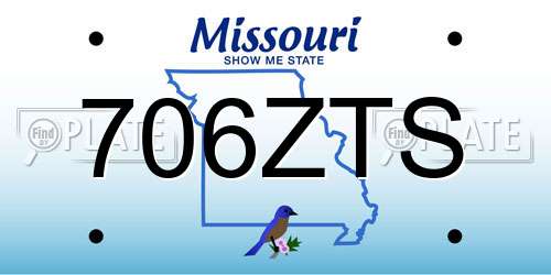 706ZTS Missouri License Plate