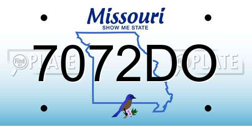 7072DO Missouri License Plate