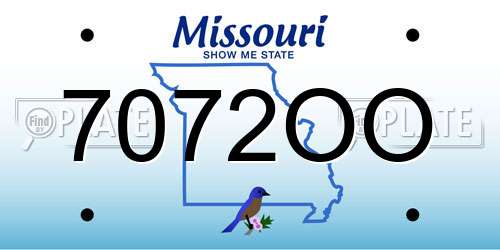 7072OO Missouri License Plate