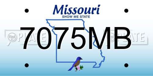 7075MB Missouri License Plate