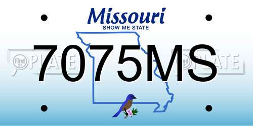 7075MS Missouri License Plate