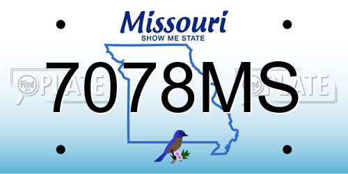 7078MS Missouri License Plate
