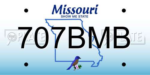 707BMB Missouri License Plate