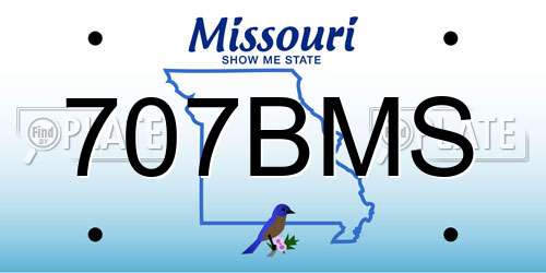 707BMS Missouri License Plate