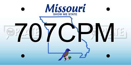 707CPM Missouri License Plate