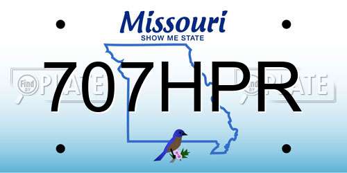707HPR Missouri License Plate