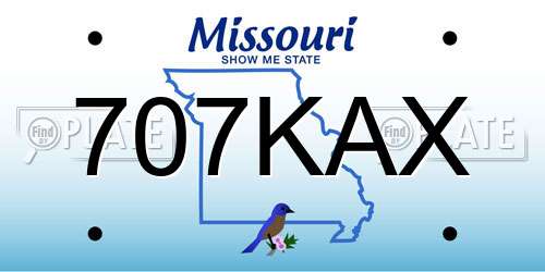 707KAX Missouri License Plate