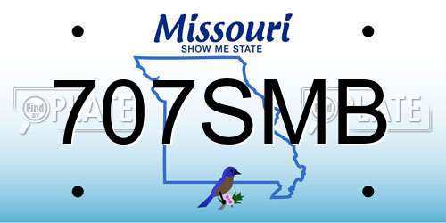 707SMB Missouri License Plate