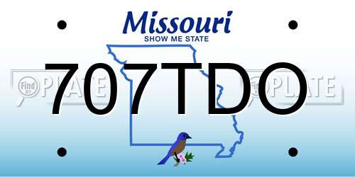 707TDO Missouri License Plate
