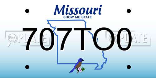 707TO0 Missouri License Plate