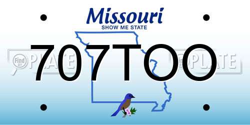 707TOO Missouri License Plate