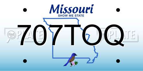 707TOQ Missouri License Plate