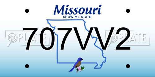 707VV2 Missouri License Plate