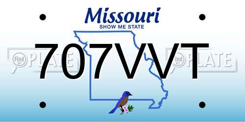 707VVT Missouri License Plate