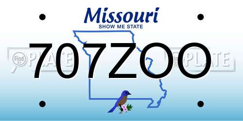 707ZOO Missouri License Plate