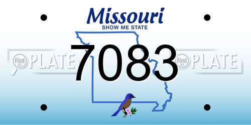 7083 Missouri License Plate