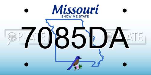 7085DA Missouri License Plate