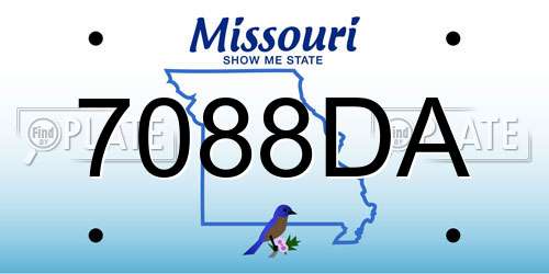 7088DA Missouri License Plate