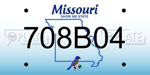 708B04 Missouri License Plate