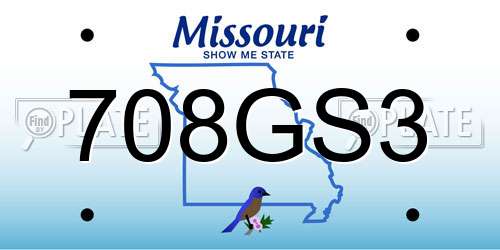 708GS3 Missouri License Plate