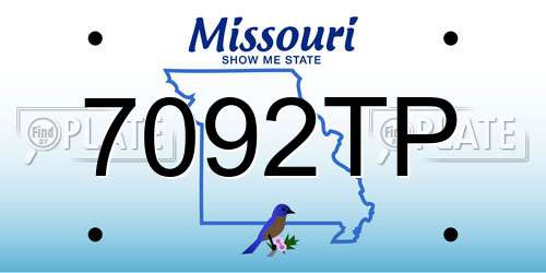 7092TP Missouri License Plate