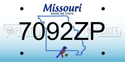 7092ZP Missouri License Plate
