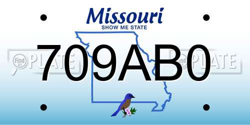 709AB0 Missouri License Plate