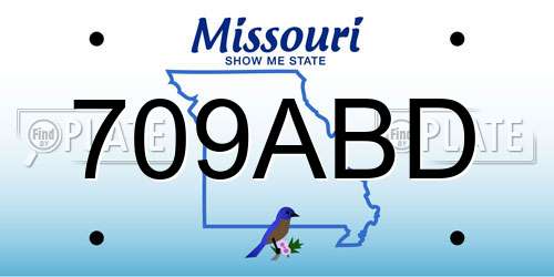 709ABD Missouri License Plate