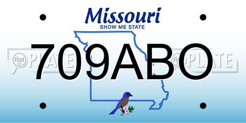 709ABO Missouri License Plate