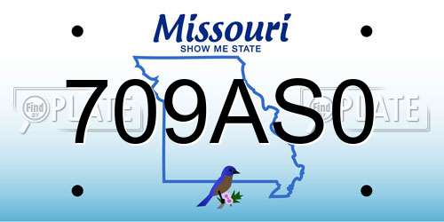 709AS0 Missouri License Plate