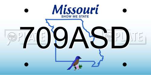 709ASD Missouri License Plate