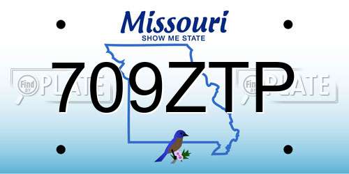 709ZTP Missouri License Plate