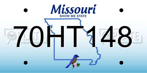 70HT148 Missouri License Plate