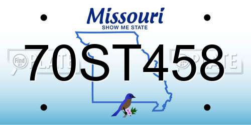 70ST458 Missouri License Plate