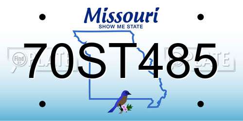 70ST485 Missouri License Plate