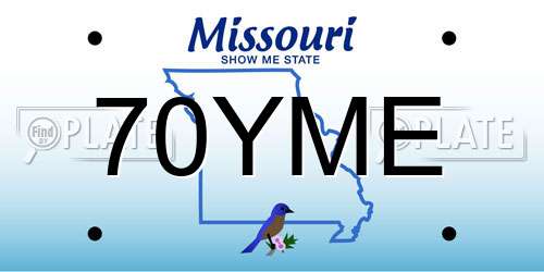70YME Missouri License Plate