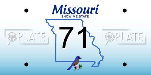 71 Missouri License Plate
